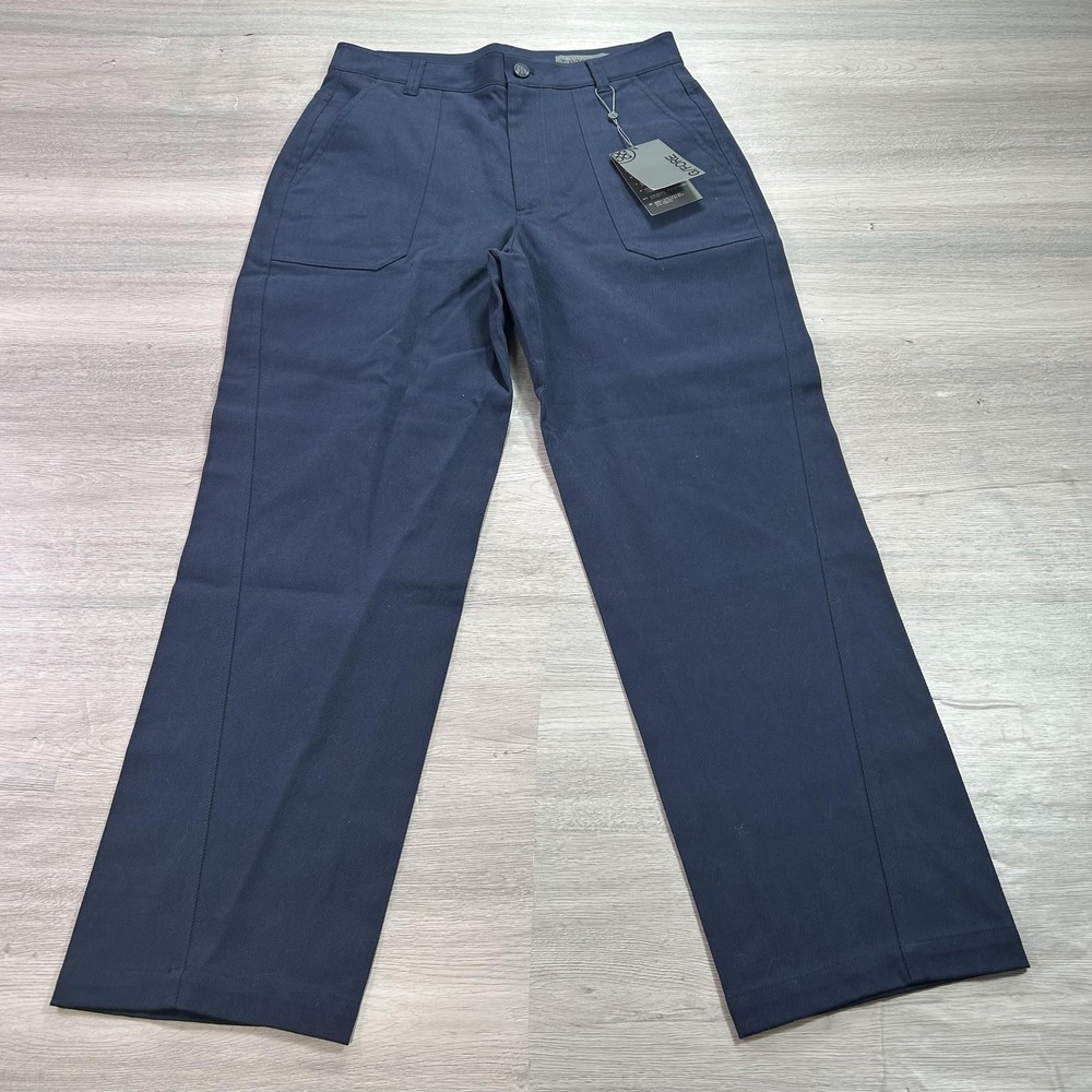 NEW G/FORE Pants Womens 8 Navy Straight Tapered High Rise Golf Chino‎ Trousers